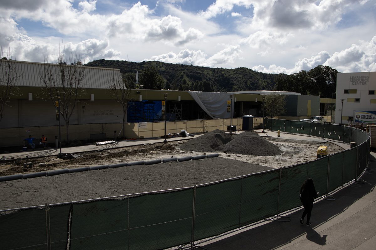 Renovation underway at Rio Hondo College in the lower quad during school hours. 