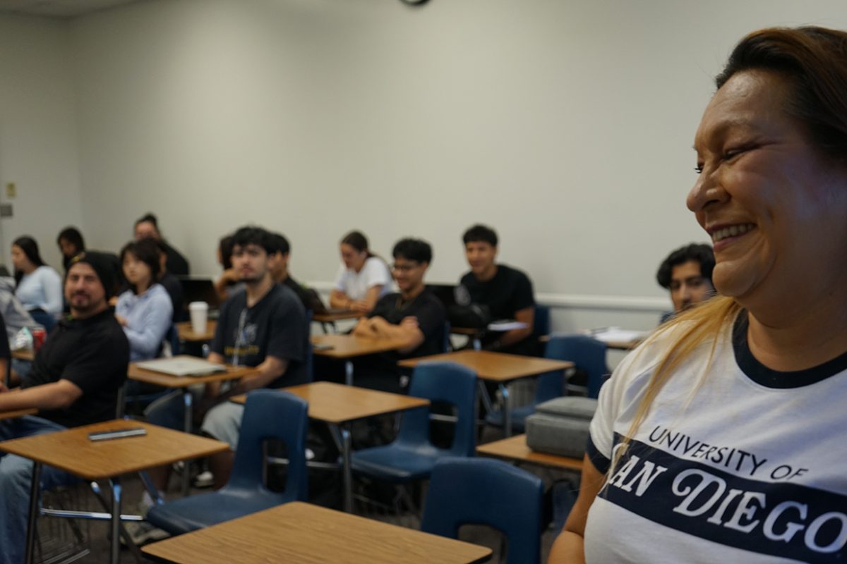 Angela Sotelo, Puente Scholars Counselor/Coordinator, teaches Introduction to the Transfer Process. Her dedication to her students doesn’t end when the class finishes. “We encourage the students to continue to come see me.” 