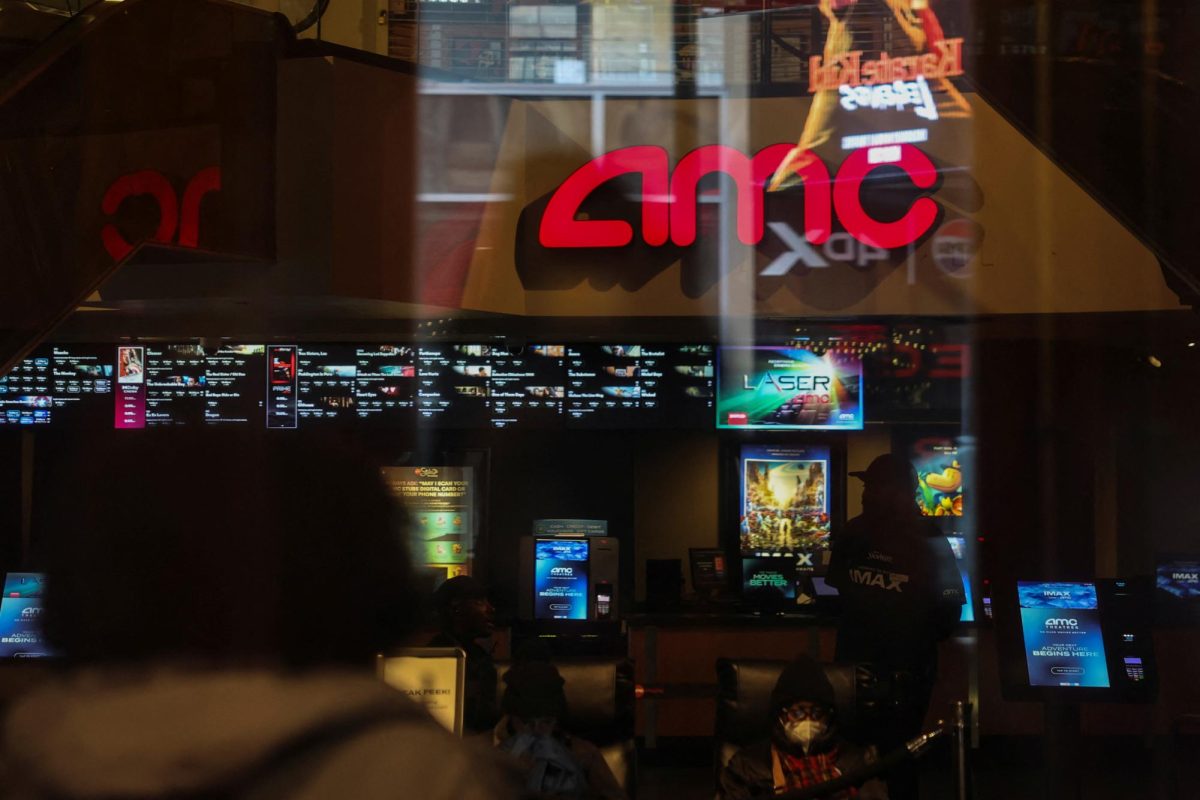 An AMC logo is displayed at a theatre in Manhattan in New York City, U.S., February 25, 2025. REUTERS/Jeenah Moon