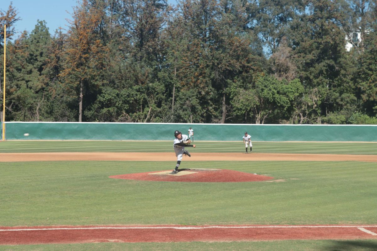 #5 Christian Ortega delivers a huge pitching outting in the top of the sixth inninng during Thursday afternoon game against Oxnard College, turning in a strong relief performance with five strikeouts through three inning to keep Rio Hondo within reach.