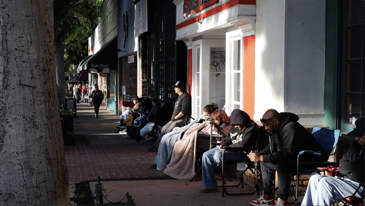 Record collectors and music lovers line Greenleaf Ave in Uptown Whittier 
awaiting entrance to Lovell’s Records, holding hundreds of limited releases.